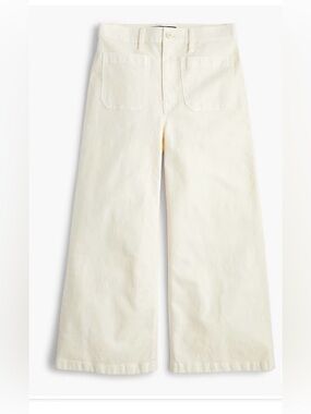 Point Sur Wide Leg Crop Cream Pants. Patch Pockets. Preppy. Coastal. Classic. 26